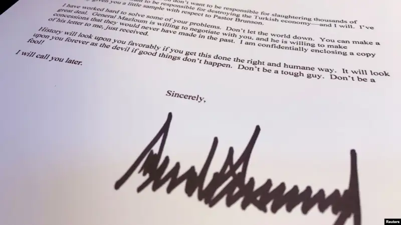 Ақымақ болмаңыздар! Трамптың Ердоғанға жазған хаты жарияланды