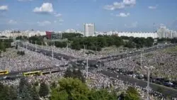 Минскіде мыңдаған адам президент сайлауының қорытындысына наразылық білдірді