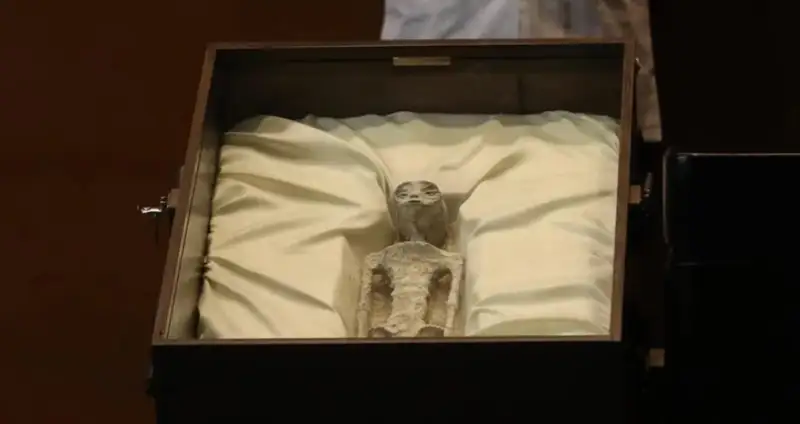 Мексика парламентінде  жат планеталықтардың мәйіті көрмеге қойылды (видео)