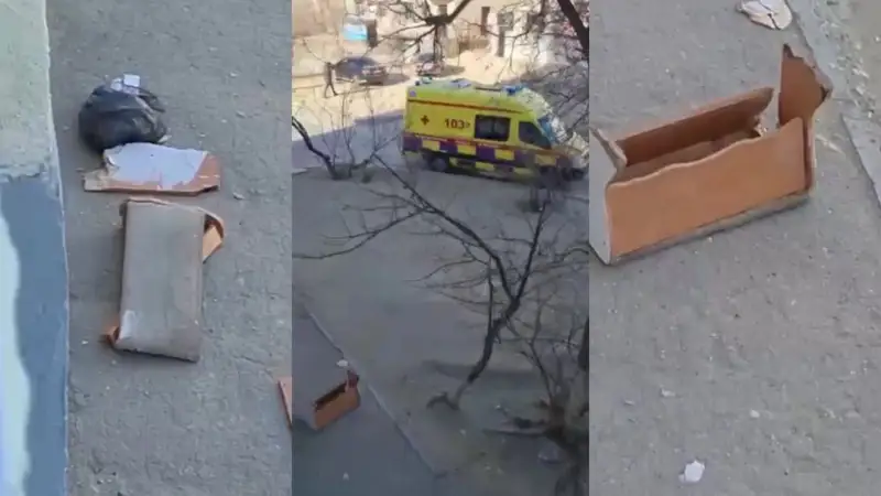 Ақтауда алтыншы қабаттан басына диван түскен кеткен ер адам қайтыс болды (видео)