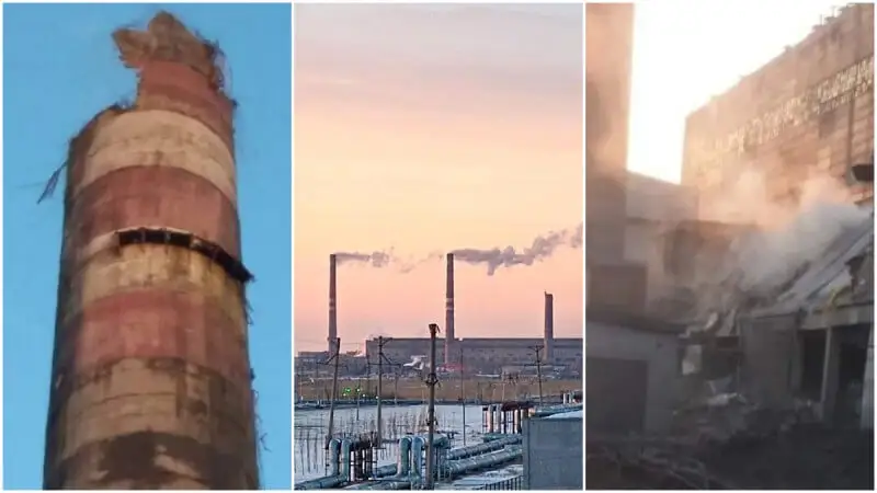 Петропавлдағы ЖЭО құбыры құлаған сәт түсірілген видео тарады