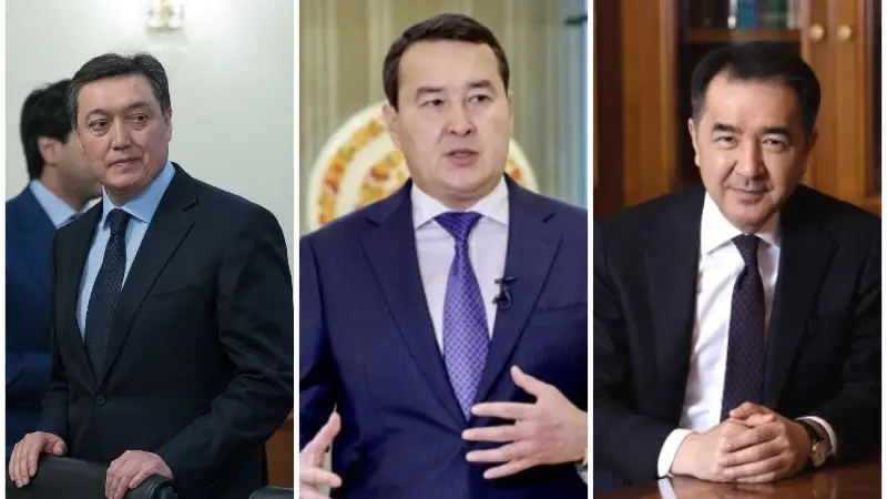 Содан оңға қарай Мамин, Смайлов, Сағынтаев