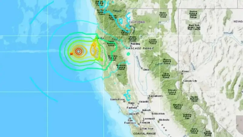 Жер сілкінісі АҚШ