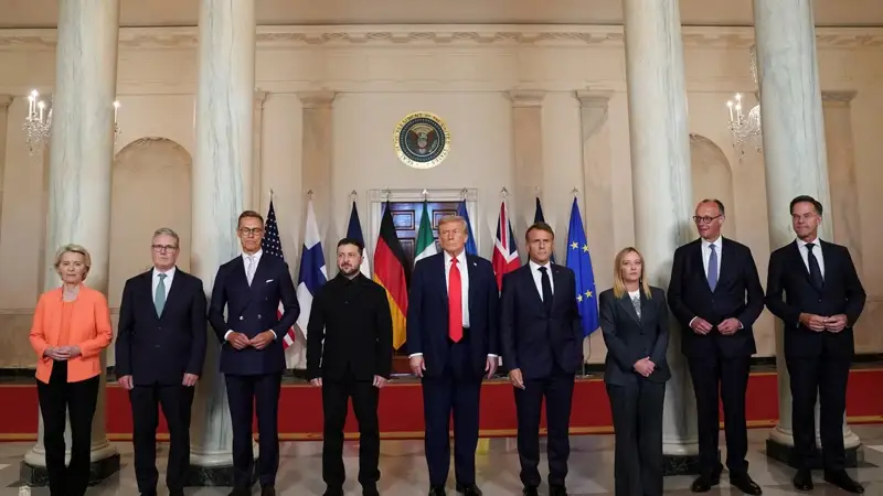 Трамп ЕО басшылары және Зеленский 